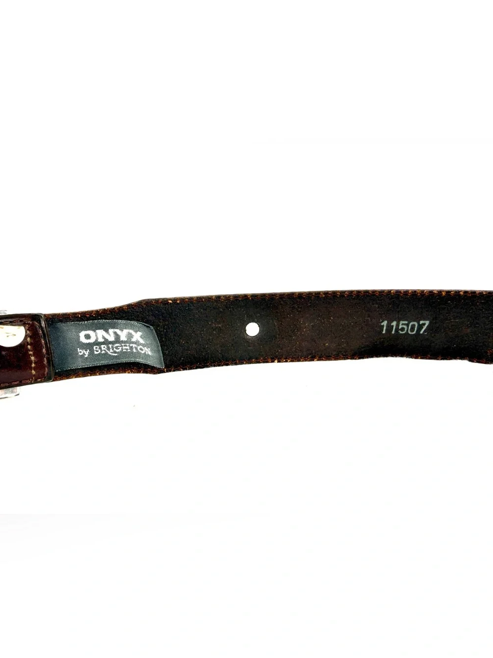 Vintage 2 Onyx Brighton Men Size 42 Black Brown Leather Belt Golf 1998 Y2K